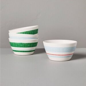 Hearth & Hand Magnolia 4pk 12oz Distressed Stripe Melamine Bowls